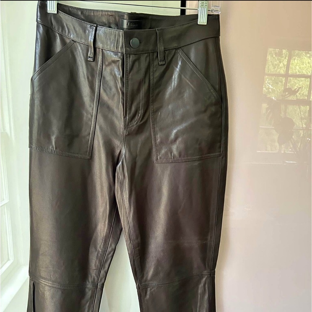 NWT J Brand Leather Black Joggers 27